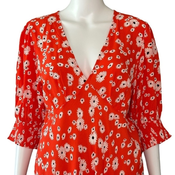 RIXO X Target Mini Dress Womens Size 12  V-Neck Daisy Print Cottagecore - Picture 3 of 16
